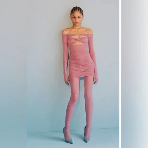 Tinley-crystal-embellished-twist-front-mini-dress - Picture 3 of 3